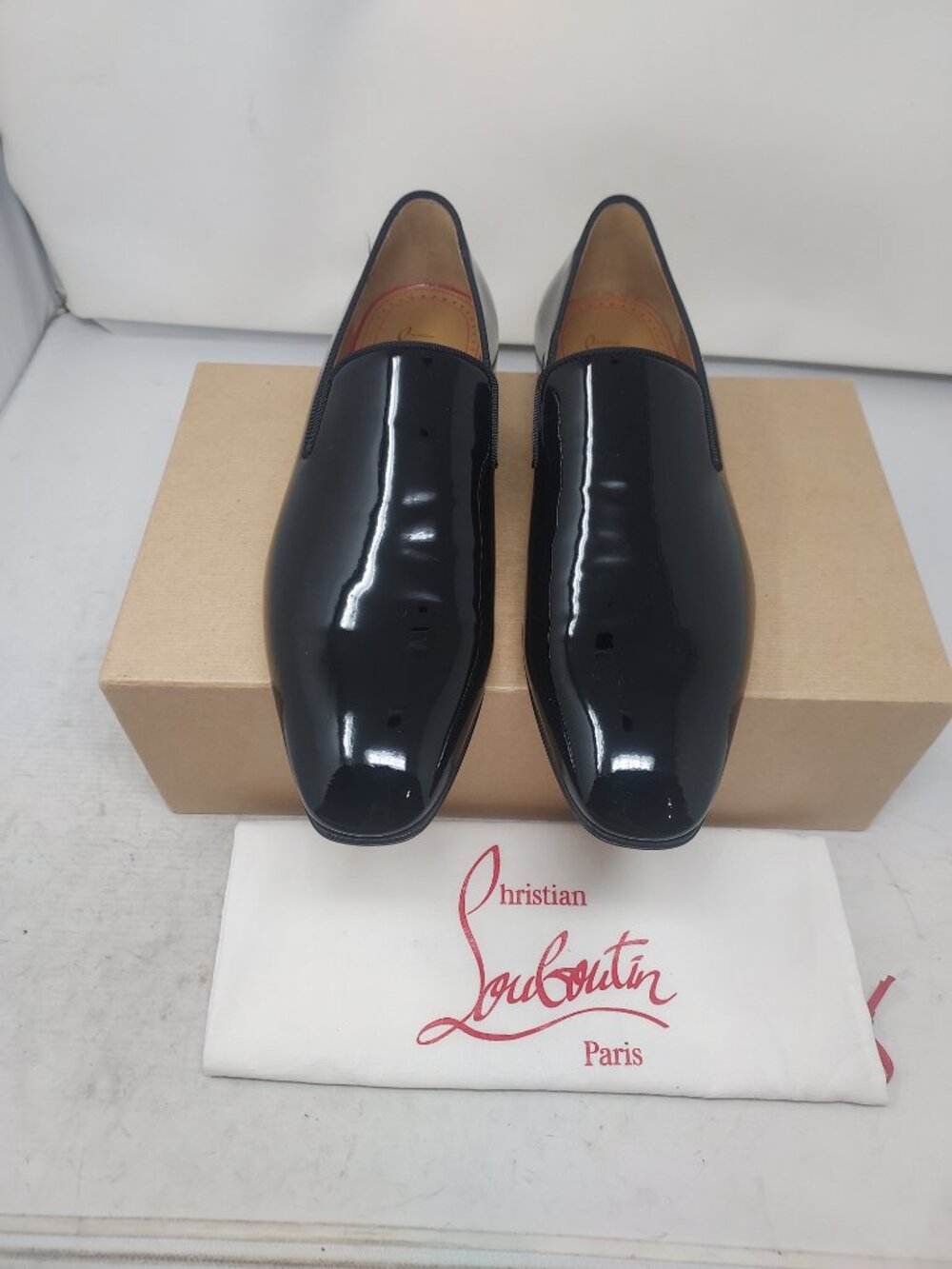 Christian Louboutin MENS Dandelion Black Patent Loafer Shoe - Picture 6 of 12